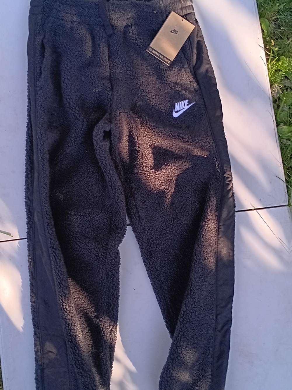 Nike Kids Black Sherpa Joggers with Side Panels